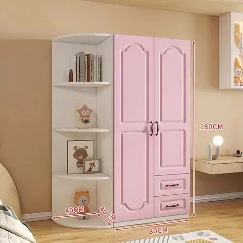 Two Door Wardrobe Clothing Organizer Style Wooden Wardrobe Summer Heavy Duty