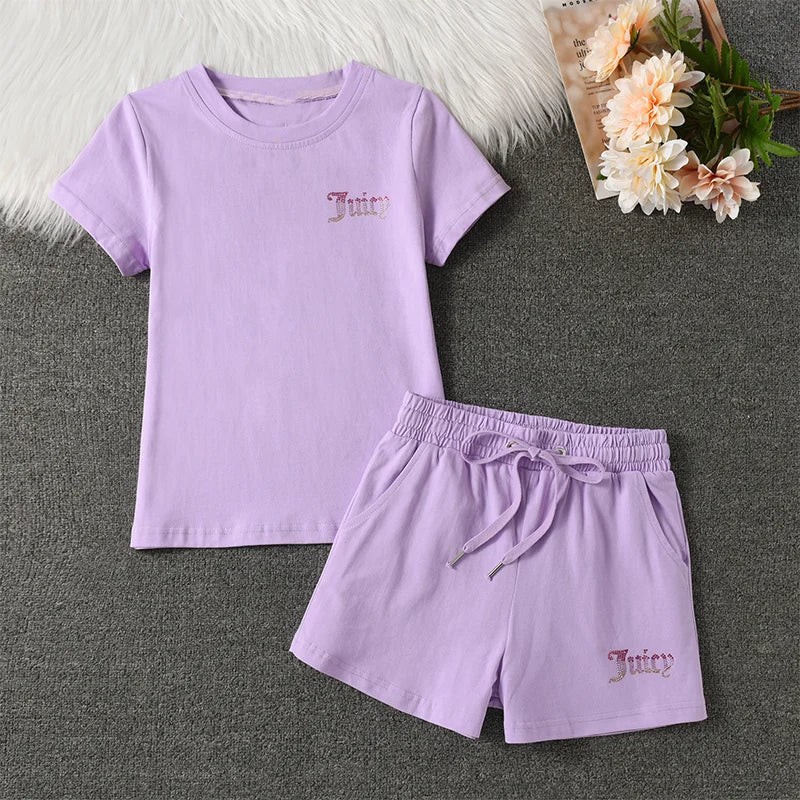 New Short Sleeved Yoga Suit Set, Women's Slim Fit Dress, Summer Casual Sports Two-piece Set