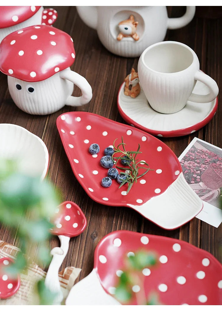 Cute Creative Ceramic Mushroom Shape Kitchenware
