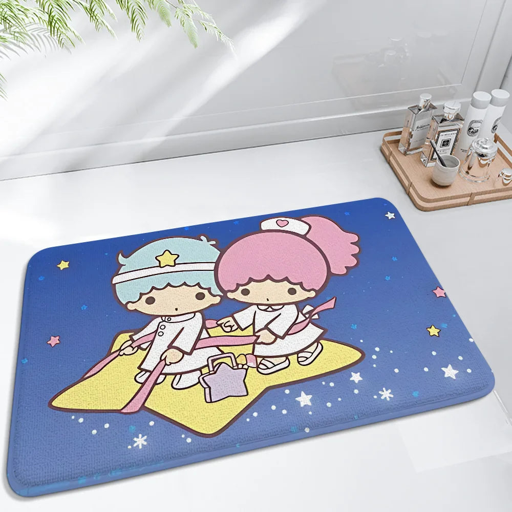 Cartoon Little Twin Stars KiKi Floor Mat For Living Room Sofa Floor Cushions Modern Soft Fluffy Home Rug