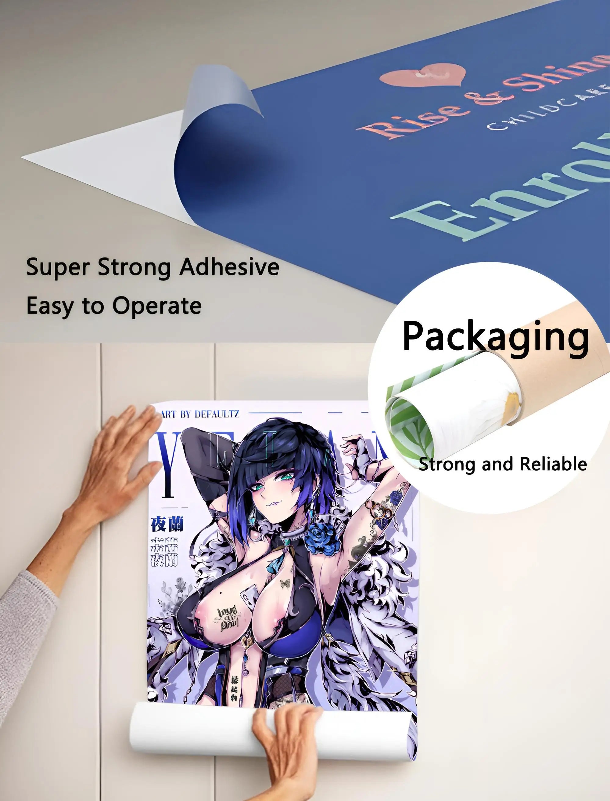 Cartoon Strawberry Shortcake Poster Cute Pink Room Decor Printing Home Decoration Waterproof Bathroom Room BedRoom Posters