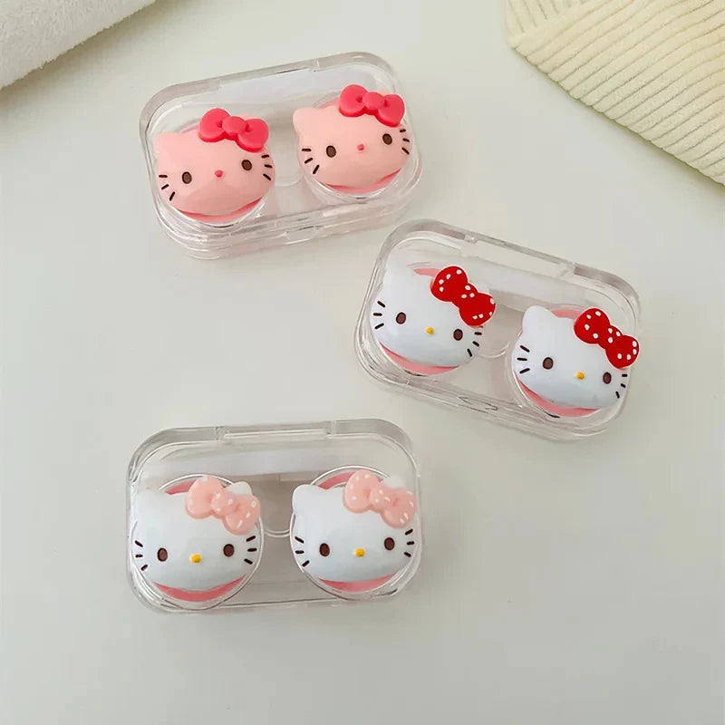 Transparent Cartoon Kawaii Portable Myopia Contact Lens Box for Girls'