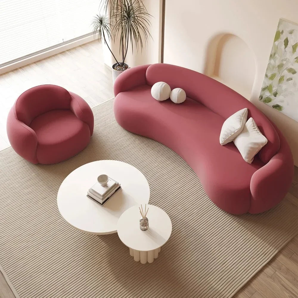 European Italiano Velvet Living Room Sofa Pink Floor Light Luxury 3 Seat Couch Christmas Organizer Sofa Inflavel Home Decoration