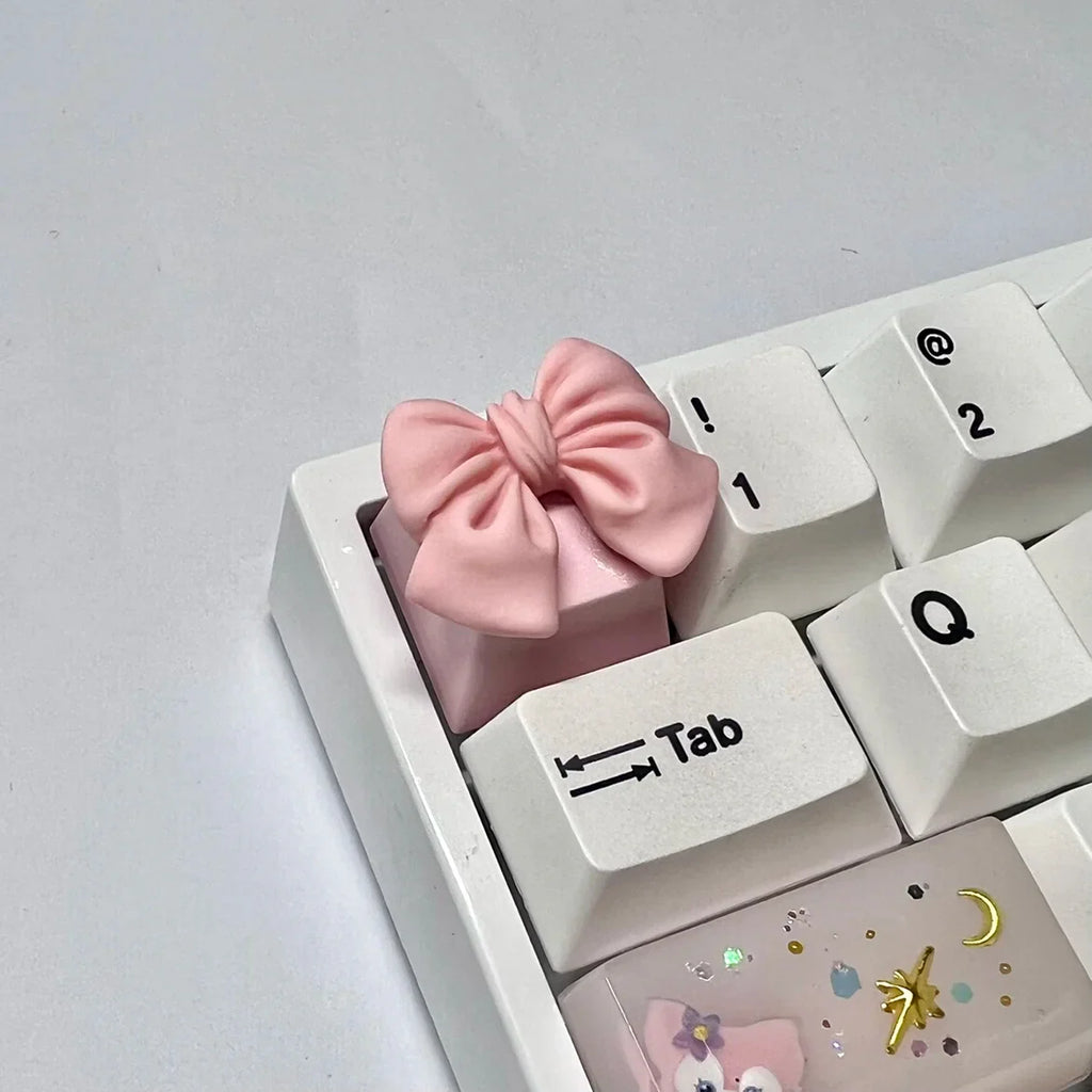 PBT Bow Cute Keycap for Cherry Cross Axis Mechanical Keyboard OEM Personalized Keycap R4 Additional 3D Keycap