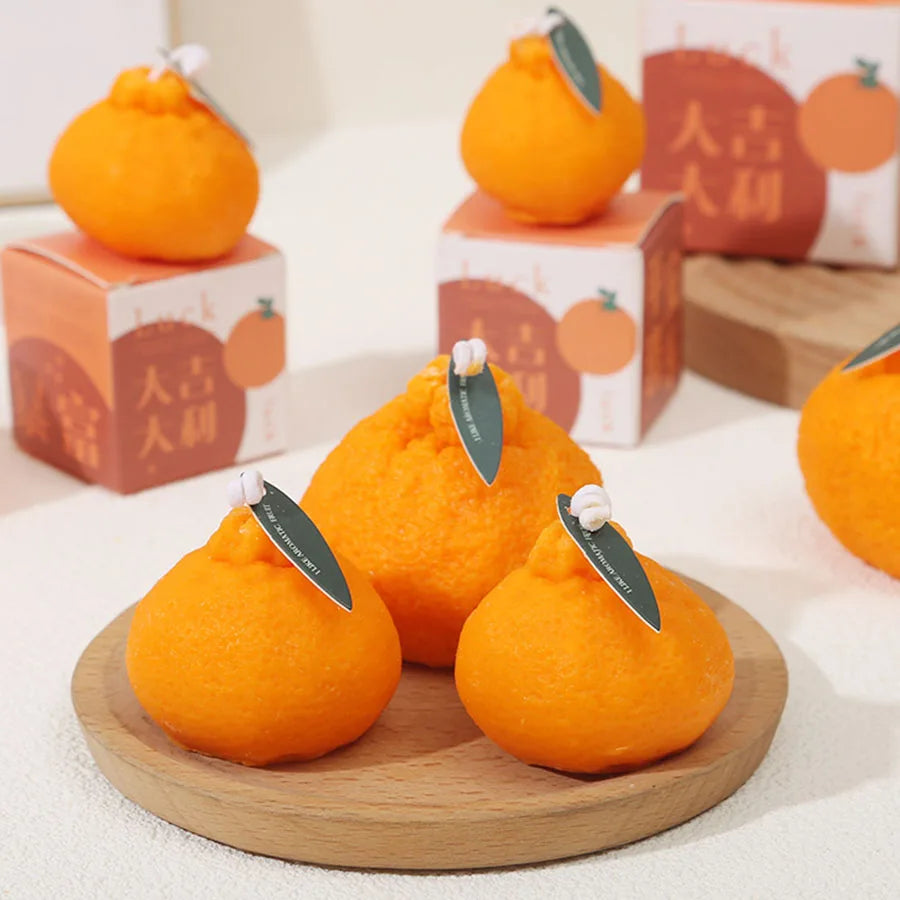 Orange Aromatherapy Candle Soy Wax Creative Gift Shooting Props Scene Decoration Ornament