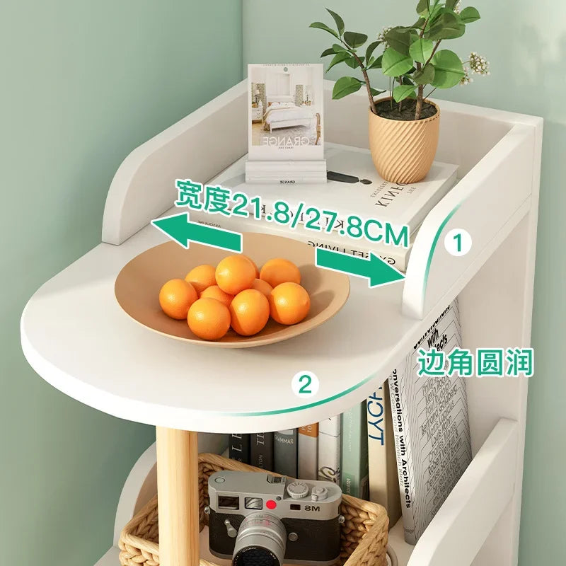 Side Table Ultra Narrow Book Shelf Creative Shelves Sofa Side Rack Bookcase