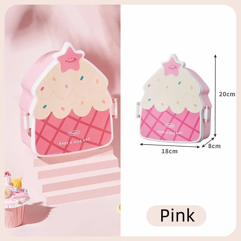 Bento Lunch Box for Kids Kawaii Cartoon Students Sandwich Snack Food Box Fruit Container Portable Picnic Fresh Box