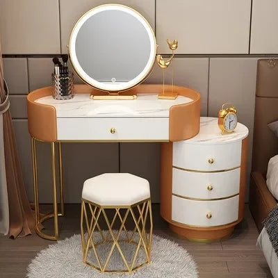 Vanity Table Women Luxury European Big Stool Study Dressing Table Organizer Home Furniture