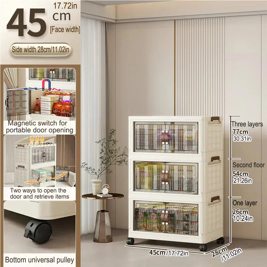 Large Capacity Multifunction Folding Storage Cabinet Dustproof Wardrobe Closet Organizer Easy-to-Install Storage Boxes