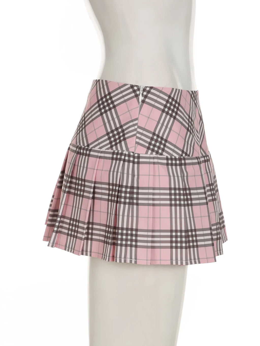 Cute  Preppy Style Chic Plaid Skirt - Buttons Cute Pleated Bottoms for Women Fashion Kawaii Mini Skirts