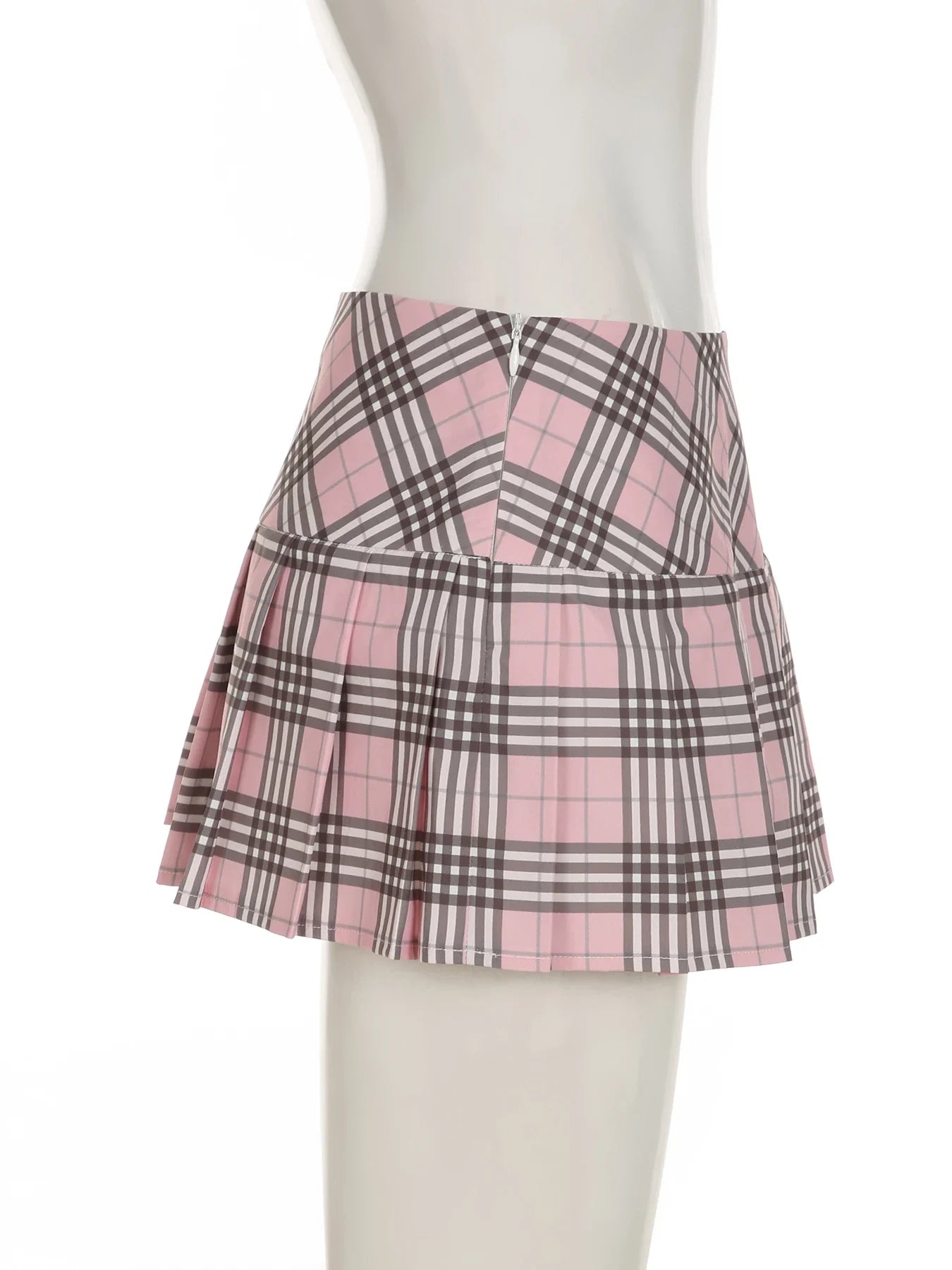 Cute  Preppy Style Chic Plaid Skirt - Buttons Cute Pleated Bottoms for Women Fashion Kawaii Mini Skirts