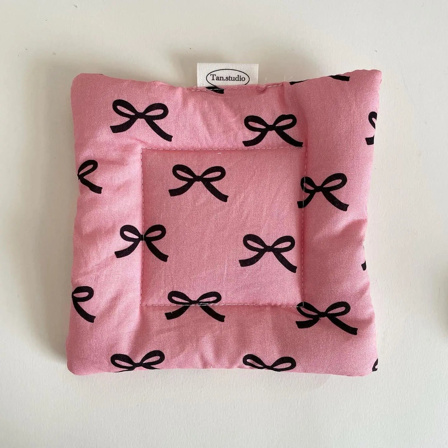 Coquette Bow Coasters Double Thickened Fabric Girl Heart Tableware Mats Sweet