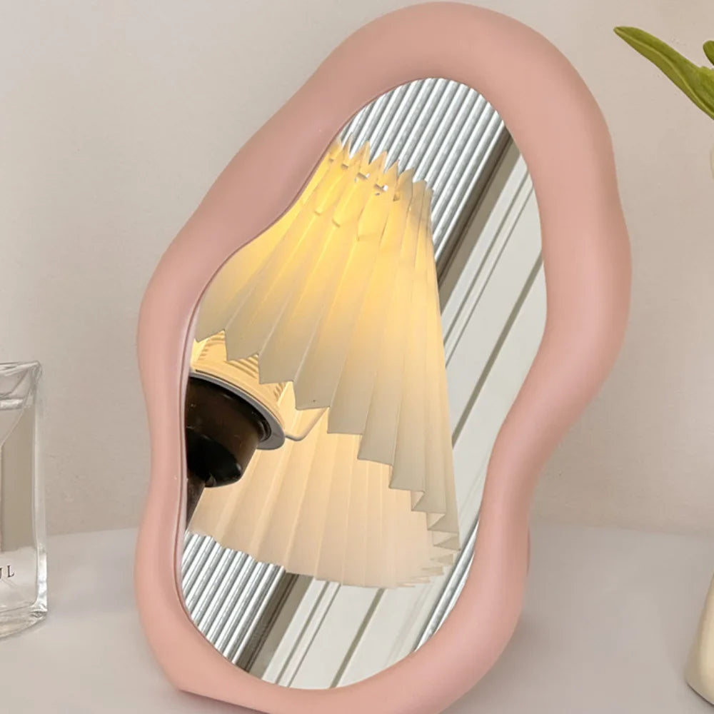 Decorative Irregular Simple Standing Dresser Mirror Cloud Shaped French Wall Mirror
