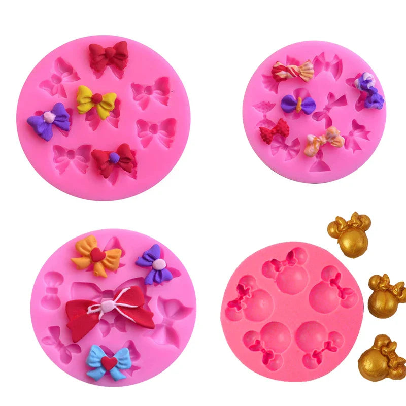 Mini Bows Silicone Fondant Molds Bowknot Candy Chocolate Cake Pop Topper Decorating Tools Kitchen