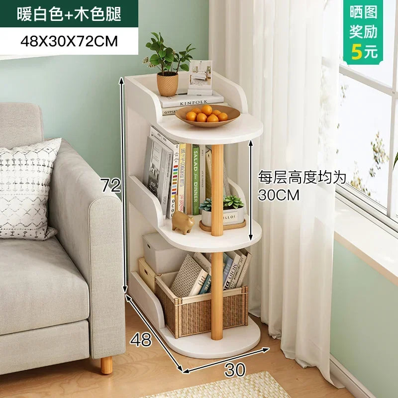 Side Table Ultra Narrow Book Shelf Creative Shelves Sofa Side Rack Bookcase