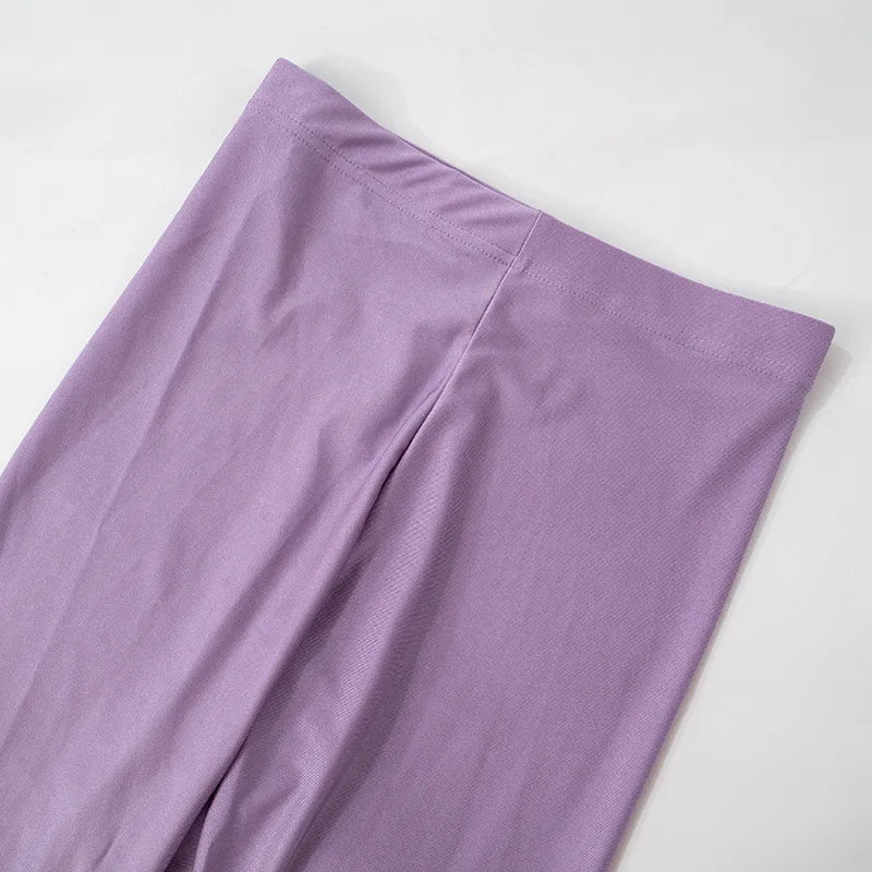 Casual Women 2 Piece Set Tracksuit Shorts Sleeve Crop Tops+Silky Leggings Matching