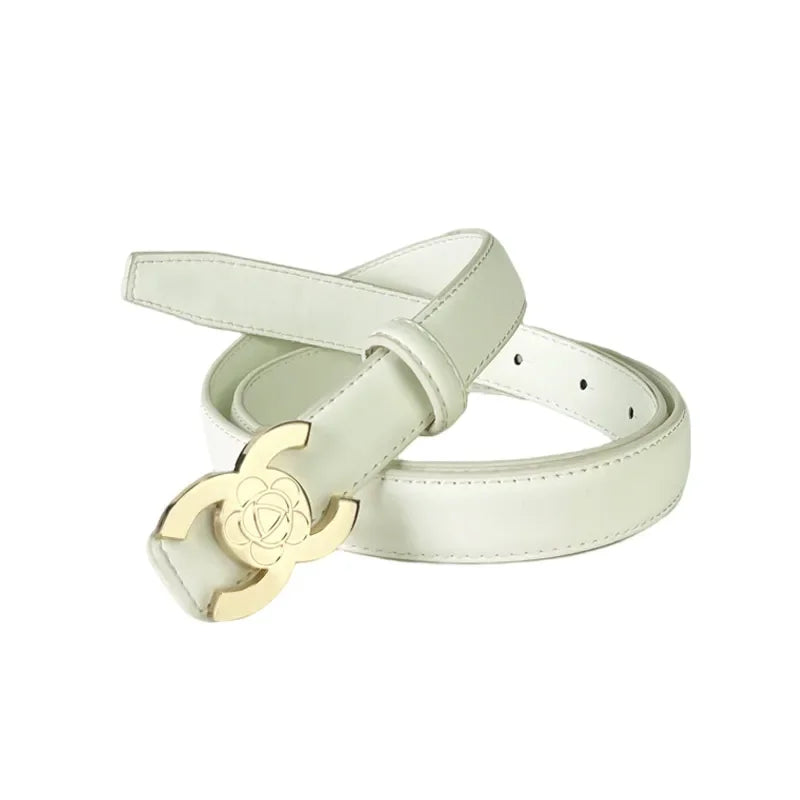 Women's Versatile Belt, Elegant Retro Style, Square Alloy Buckle