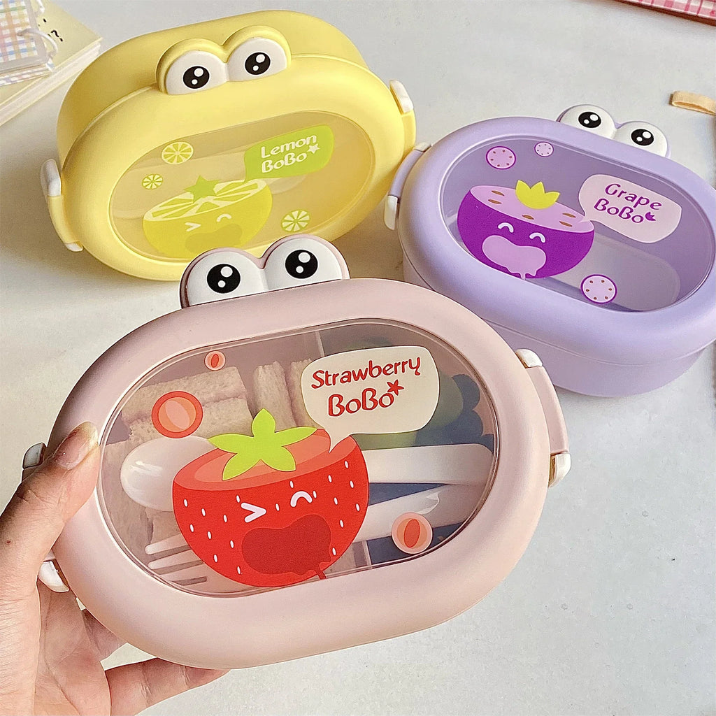 Bento Lunch Box for Kids Kawaii Cartoon Students Sandwich Snack Food Box Fruit Container Portable Picnic Fresh Box