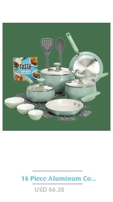 Nonstick Diamond Ceramic Cookware Set Pink Pot Pan Stockpot Frypan Utensils Ladle