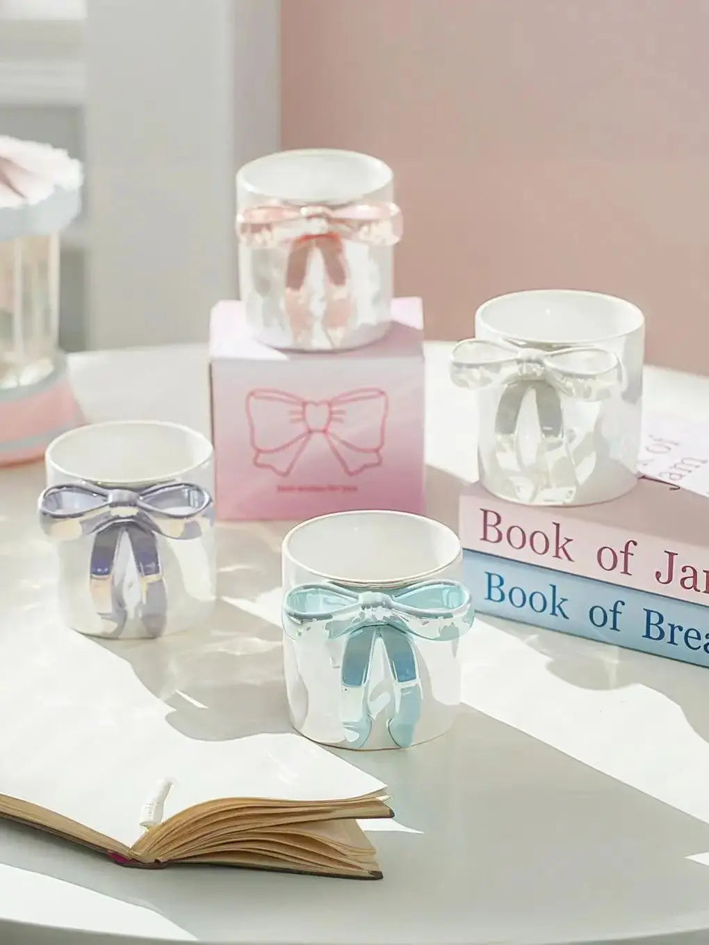 Light Luxury Elegant Bow Ceramic Mug