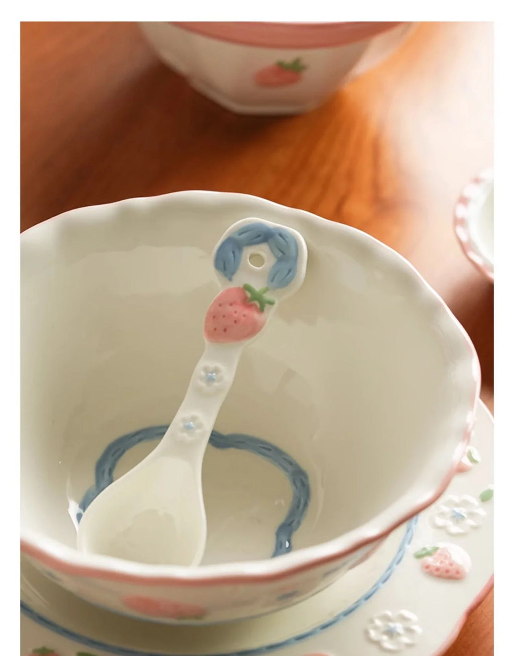 Cute Strawberry Ceramic Porcelain Tableware