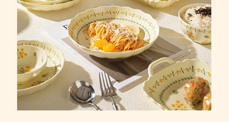 Porcelain Plate French Style Floral  Tableware