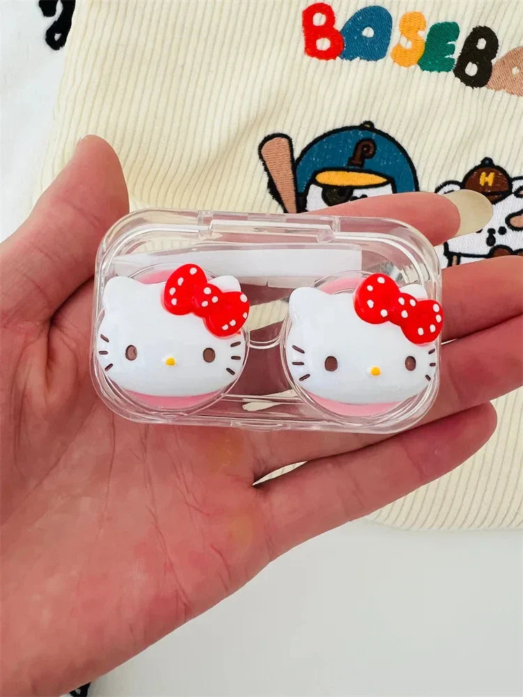 Transparent Cartoon Kawaii Portable Myopia Contact Lens Box for Girls'