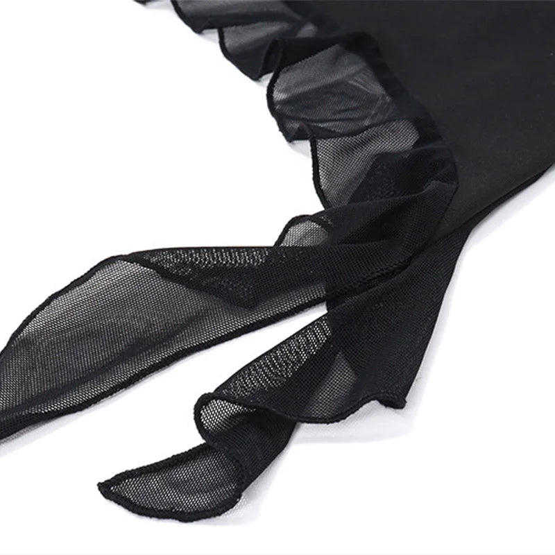 Fashion O-neck Sleeveless Tank Top Sexy Ruffles Backless Irregular Crop Tops  Summer Casual Streetwear Women Camis