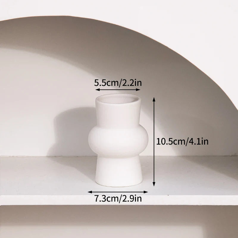 Ceramic Vase White Flower Pot Nordic Decorative Vase Dry Flower Vases for Home