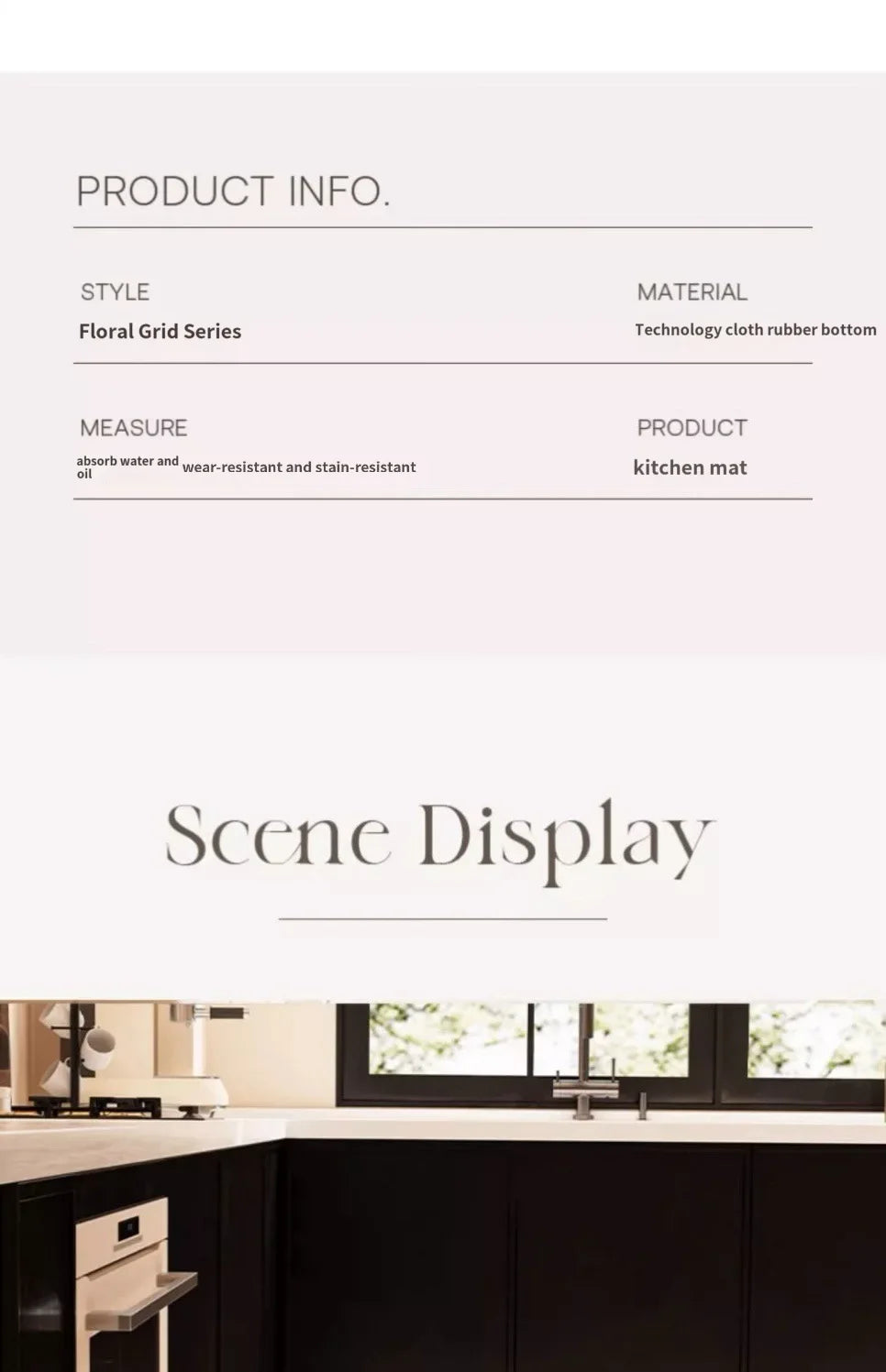 Simple Checkerboard Kitchen Special Dialgae Mud Absorbent Anti-Fouling Anti-Slip, Dirt-Resistant Carpet Home Decor