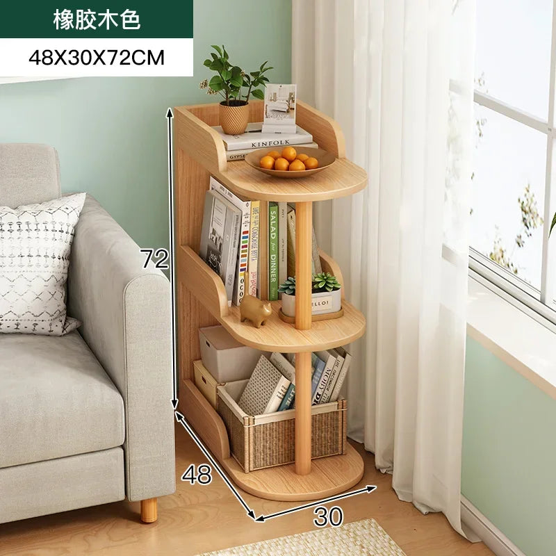 Side Table Ultra Narrow Book Shelf Creative Shelves Sofa Side Rack Bookcase