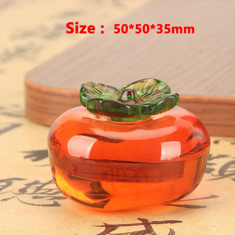 Crystal Fruit Decor - Peach, Grape, Apple, And Persimmon Ornaments