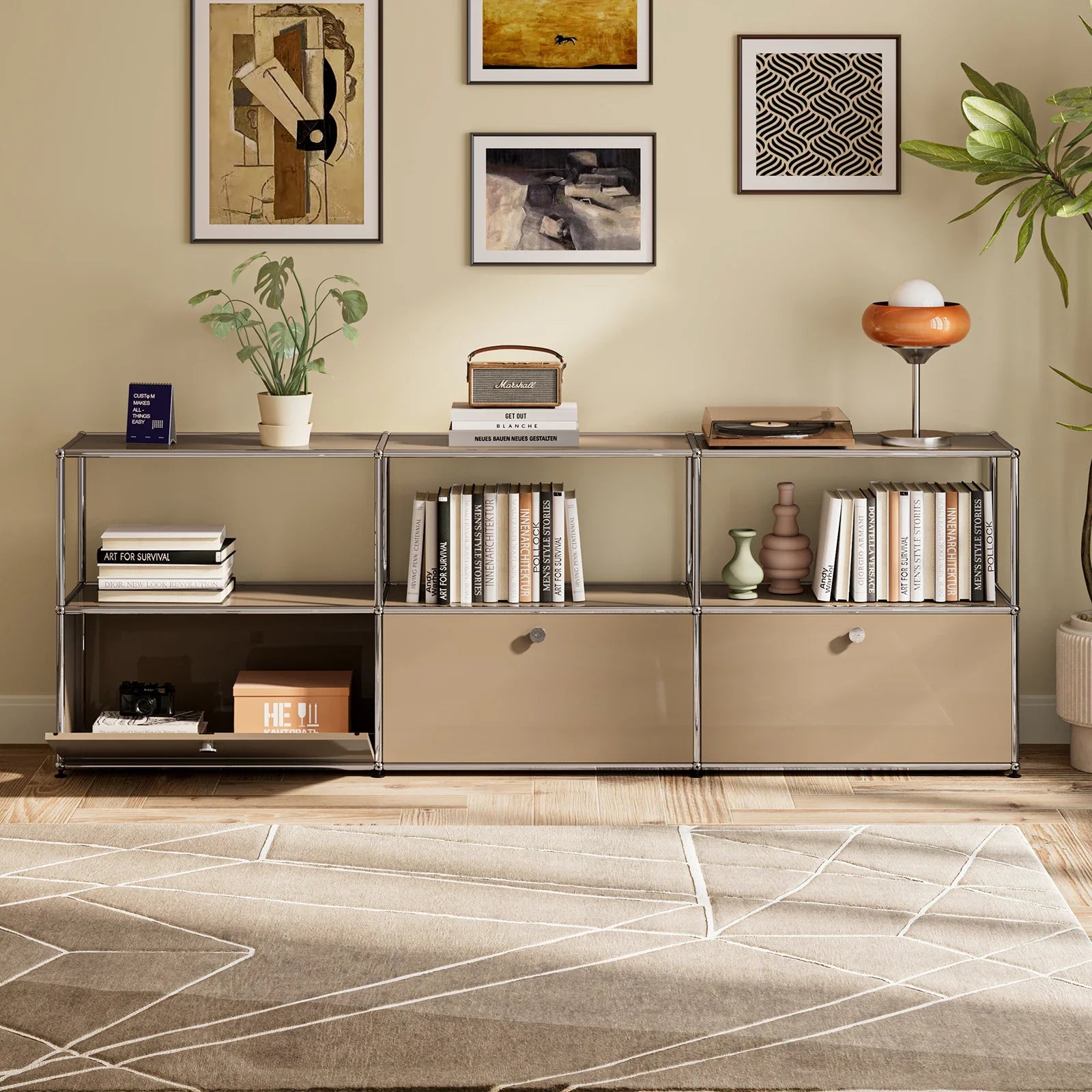 Storage Cabinet Module Furniture Haller Storage Shelf Sideboard Living Room Furniture Bed Side TableNight Stand Cabinet Home Use