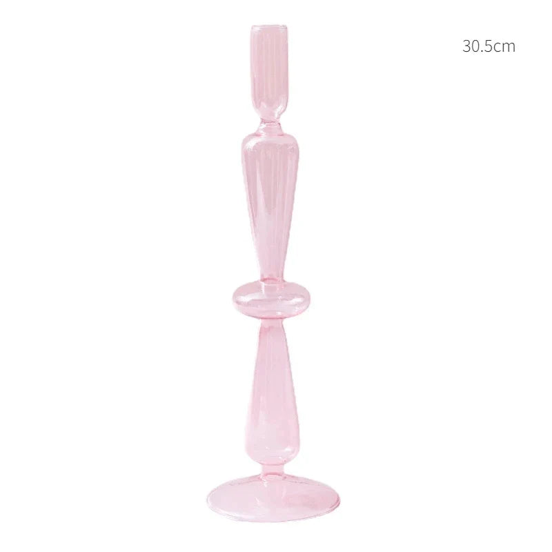 Taper Candle Holders Glass Candlesticks for Home Decoration Glass Vase