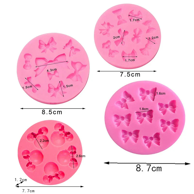 Mini Bows Silicone Fondant Molds Bowknot Candy Chocolate Cake Pop Topper Decorating Tools Kitchen