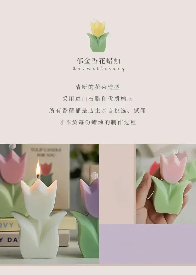 Tulip Aromatherapy Candle Fragrance Flower Shaped Candle Gift