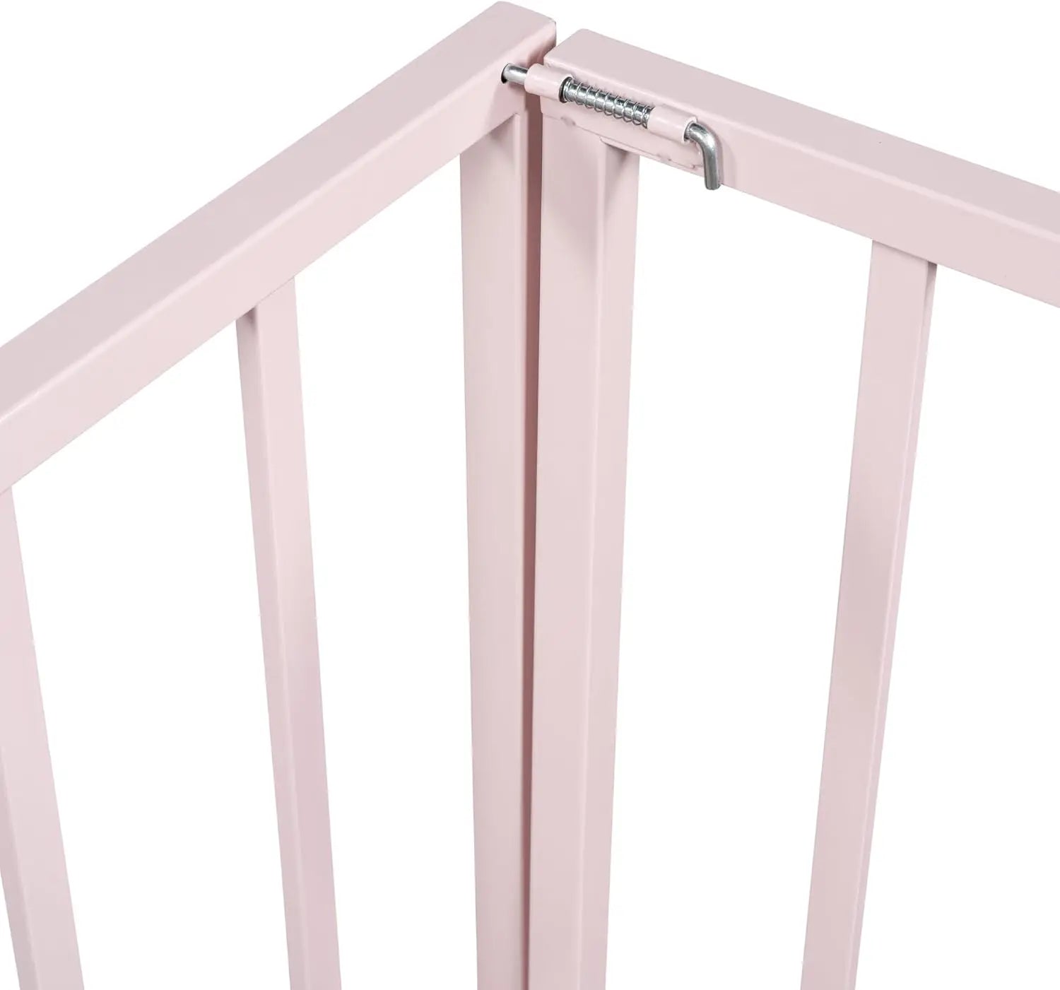 Full Size Metal Floor Bed Frame With Rails, Full Montessori Floor Bed With Fence And Door, For Kids Girls Boys (Full, Pink)