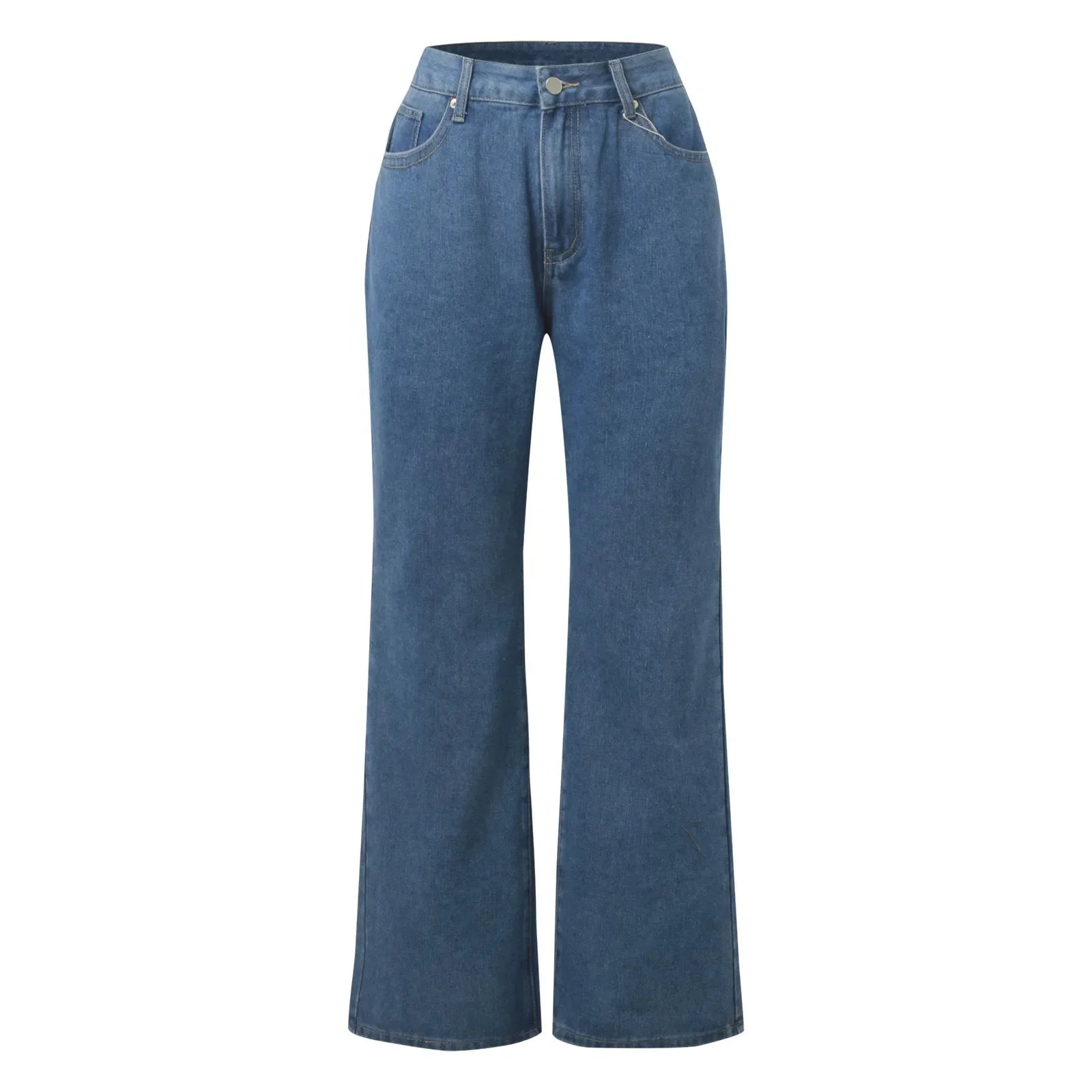 Vintage Straight Leg Denim Trousers Loose Mom Jeans Low Rise Jeans Women High Waist Skinny Denim Pants