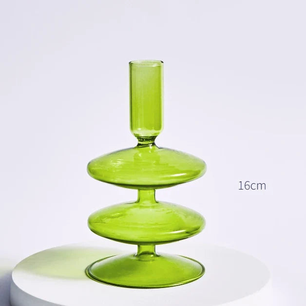 Taper Candle Holders Glass Candlesticks for Home Decoration Glass Vase