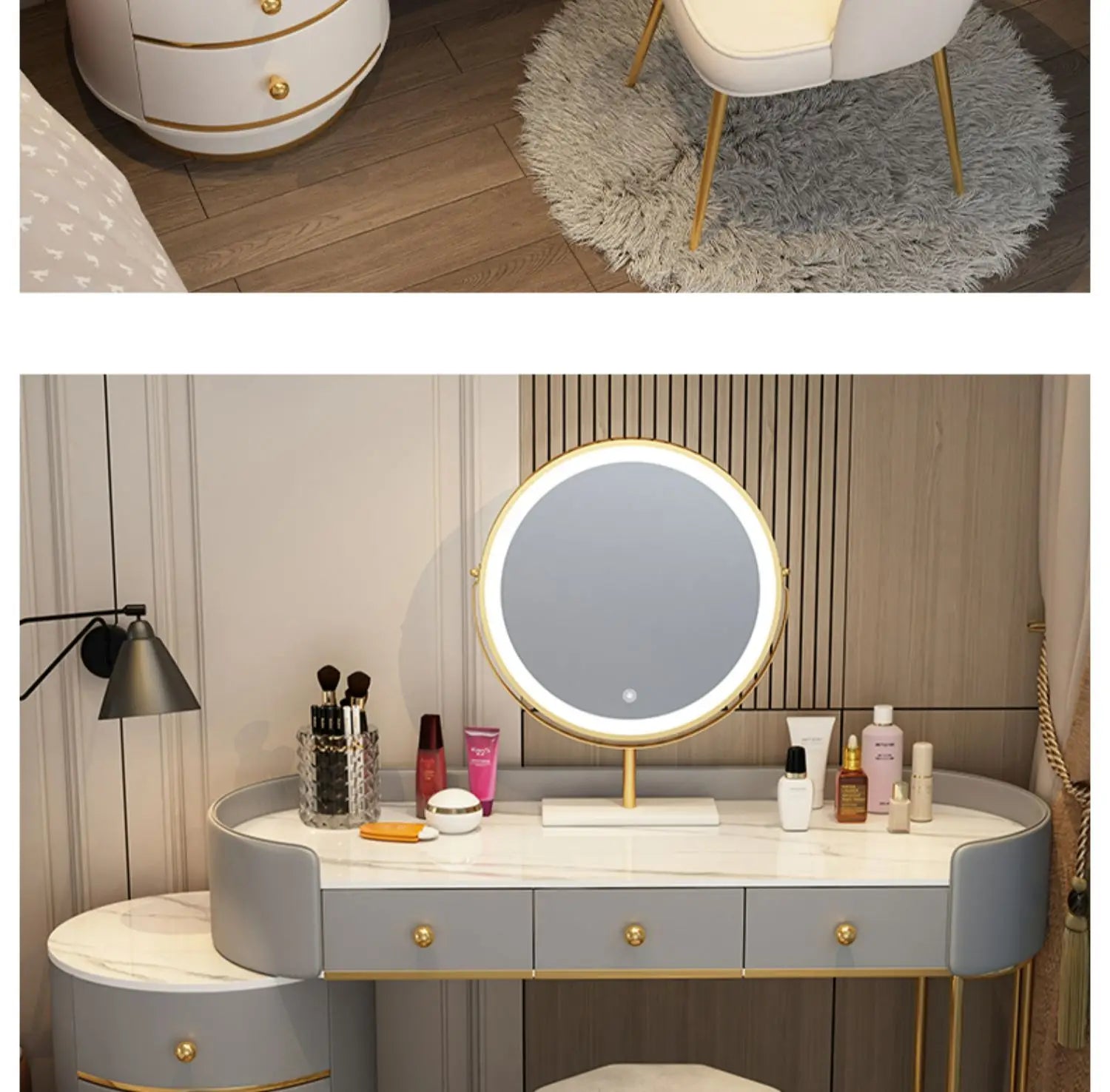Vanity Table Women Luxury European Big Stool Study Dressing Table Organizer Home Furniture
