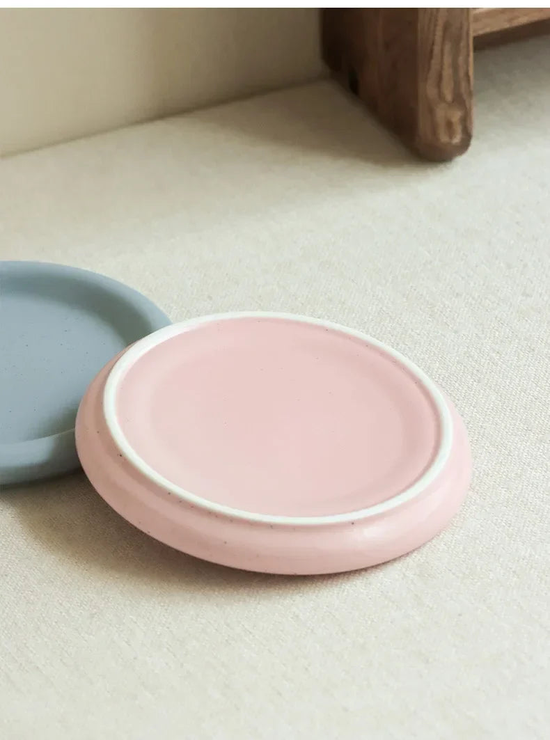 Macaron Color Plate Small Fresh Ceramic Round Plate