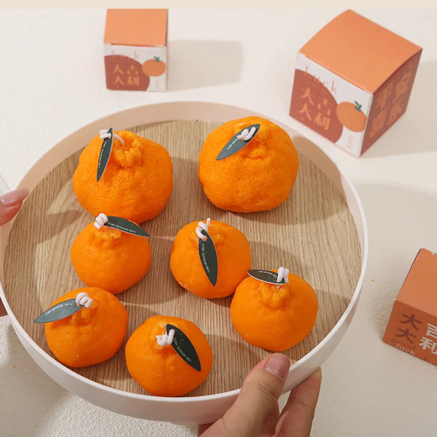 Orange Aromatherapy Candle Soy Wax Creative Gift Shooting Props Scene Decoration Ornament