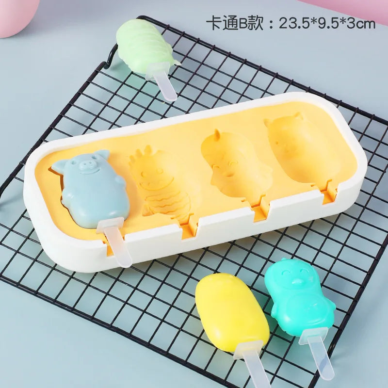 Popsicles Molds Cute Shapes Silicone Mini Popsicle Molds BPA Free Reusable Ice Cream Mold Popsicle Maker Homemade Set