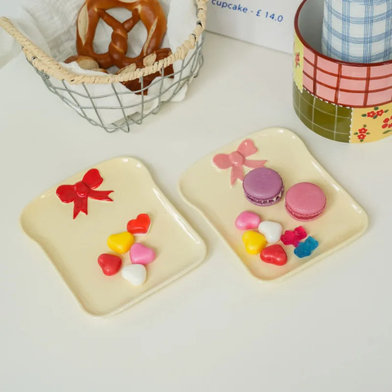 Cute Ceramic Barbie Bread Plate, Tableware