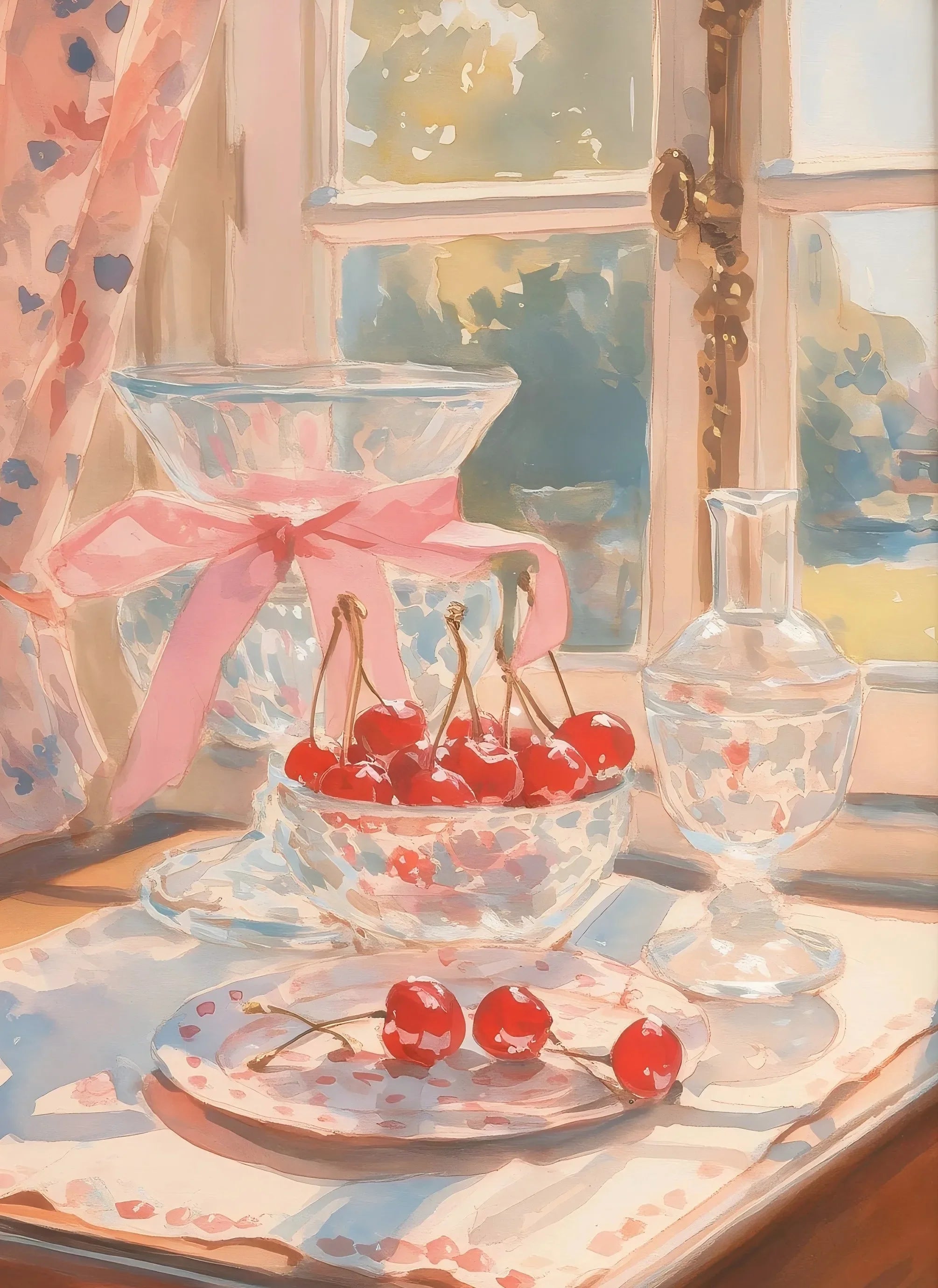 Retro Pink Cake Shop Dessert Gourmet Strawberry Cake Tea Poster Canvas Painting Prints Art Pictures Wall Decor