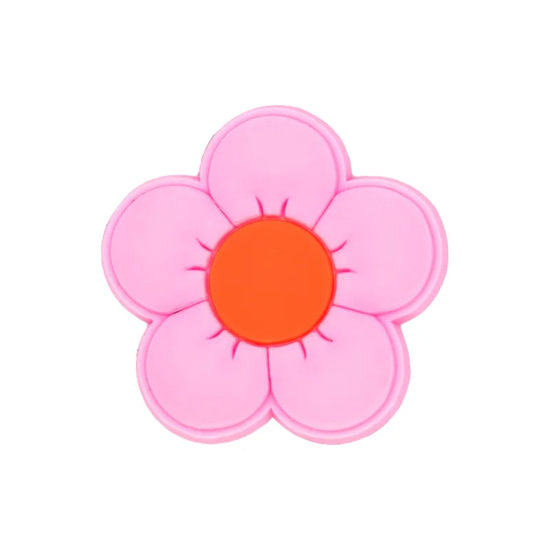 Plants Clog Charms Sunflower Mushroom Shoe Decoration Accessories Rosa Flower Shoe Charms Bamboo clips Jeans shoe buckle 1PCS