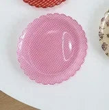 Plastic Dessert Tray Acrylic Cake Dish Grid Pattern Spork Floral Plates with Spoon & Fork