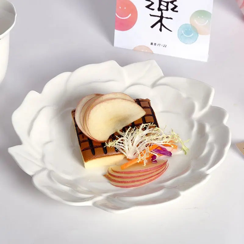 Lotus Flower Lace Cake Exquisite Dessert Plate