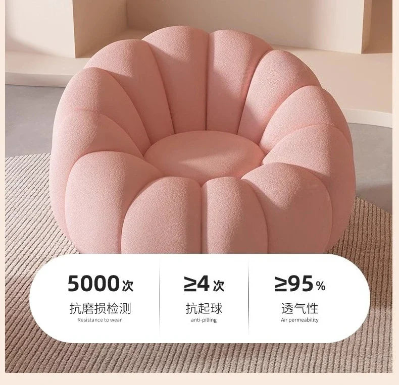 Lamb Fleece Pumpkin Sofa Chair Household Bedroom Lazy Lounge Chair Minimalist Modern Living Room