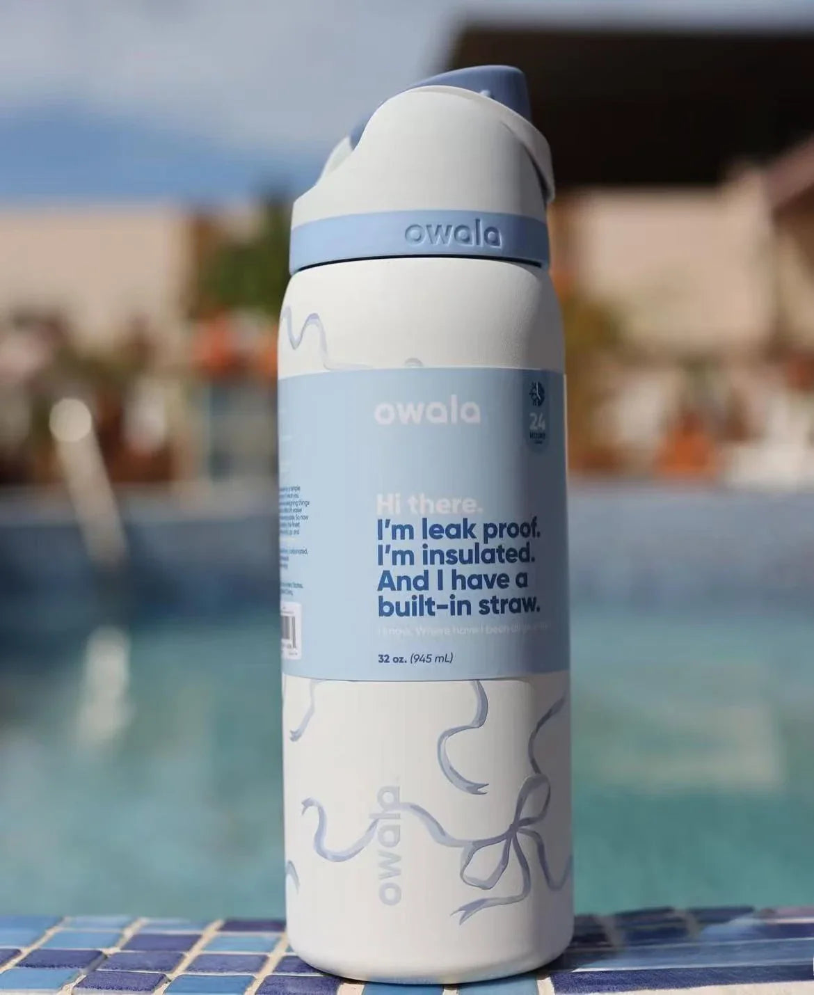 Insulated Stainless Steel  Cup Water Bottle with Straw, BPA-Free Sports Water Bottle, Great for Travel 32 Oz